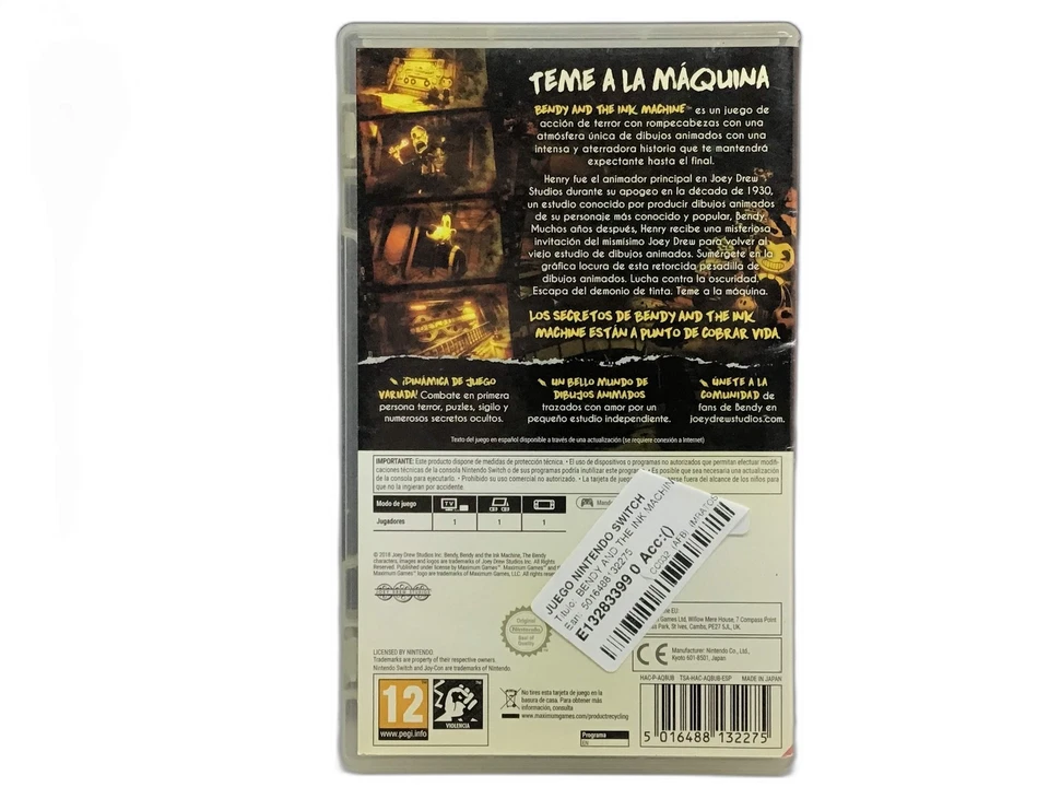 BENDY AND THE INK MACHINE - NINTENDO SWITCH - PAL ESPAÑA, foto 2 de 5