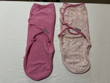 SWADDLE ME Set of 2 Baby Girl Swaddles Sleep Sack -Size Small / Medium 7-14 lbs