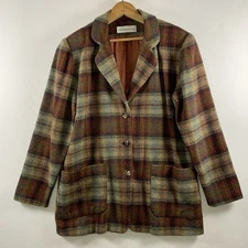 Vintage Womens Plaid Blazer Sz M English Countryside Academia Preppy Ivy League