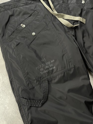 Diesel VNTG Nylon Tech Utility Pants M Black Drawstring Cargo Workwear Y2K Rare - Picture 3 of 14