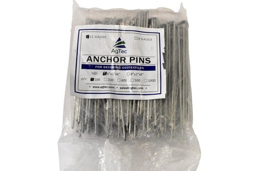 AgTec Anchor Pins 6"x1"x6" Steel Galvanized Wire Silver 100 Pack Easy To Mount