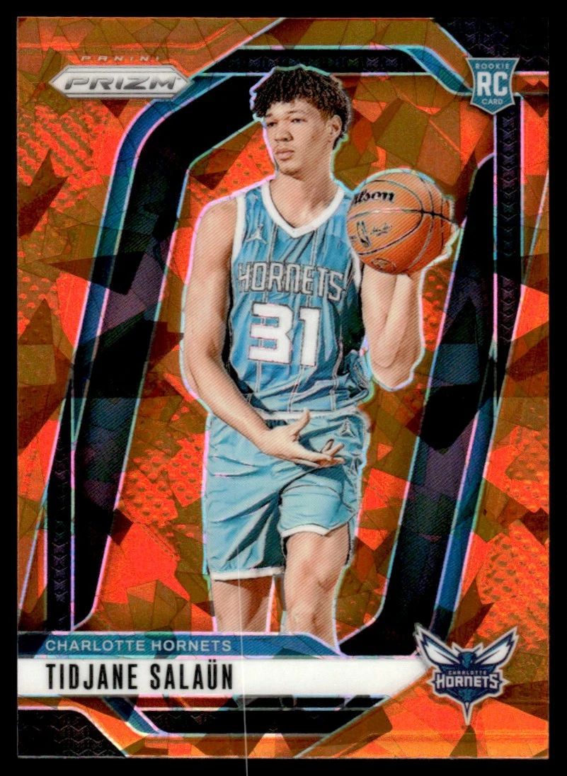2024-25 Panini Prizm Orange Ice Tidjane Salaun Rookie Charlotte Hornets #262