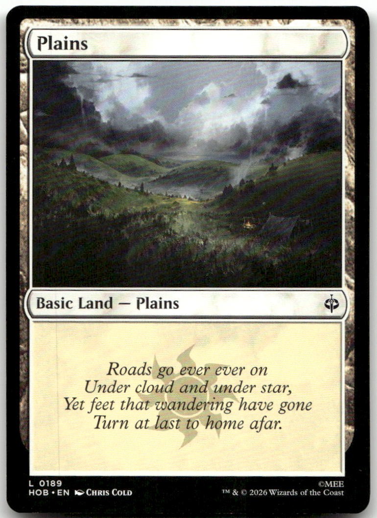 Plains (0189) 189 Land The Hobbit Magic: The Gathering Near Mint