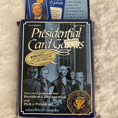 Presidential Card Games 1992 Educational Insights 2 Games In One