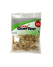 Pride Golf Tees (2 1/8", Natural, 50pk) 100% Solid Hardwood NEW