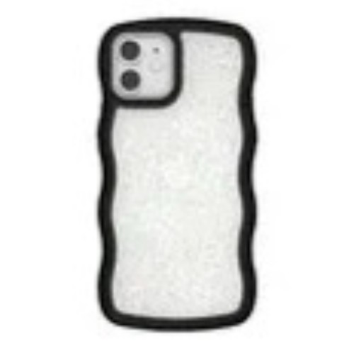 Onn Wavy Grip Phone Case For IPhone 12 / IPhone 12 Pro - Black/Gold Glitter