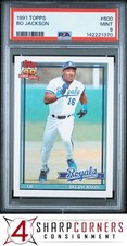 1991 TOPPS #600 BO JACKSON ROYALS PSA 9