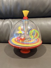 Vintage 1950s LBZ Circus Theme Spinning Top Toy   25cm Dome Germany