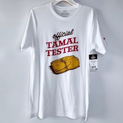HEB Brand Shop Mi Tienda T-Shirt ''Official Tamal Tester'' Med 100% Cotton White