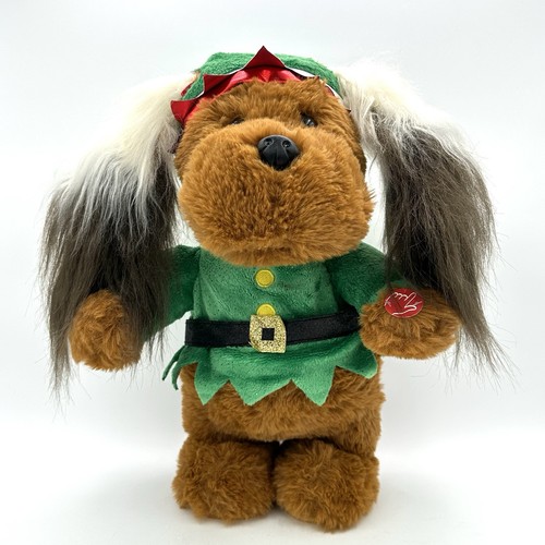 Holiday Time Christmas Animated Elf Dog Flapping Ears Dance We Are Santas Elves - Picture 2 of 20