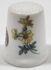 Vintage Double Floral Porcelain Thimble Made In West Germany
