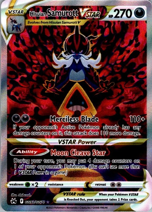 Hisuian Samurott VSTAR SWSH Crown Zenith: Galarian Gallery GG52/GG70 NM Shibuzoh