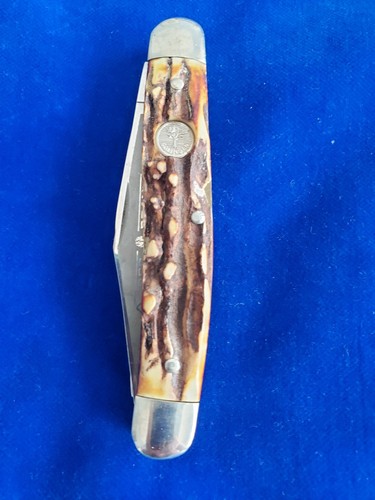 Vintage BOKER Solingen 4474 SS Premium Trapper Knife Genuine - Stag 440C #2