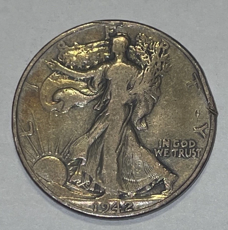 Circulated Silver 1942 Year Liberty Walking Half Dollars (1916