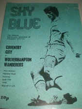 COVENTRY CITY v WOLVERHAMPTON WANDERERS,  17th APRIL 76, STAPLES REMOVED,  MINT.