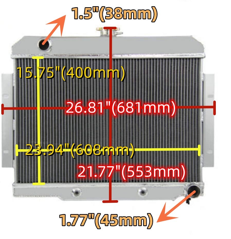 3 Row Radiator For 1972-1986 Jeep CJ CJ5 CJ7 Chevy Small Block SBC Swap ...