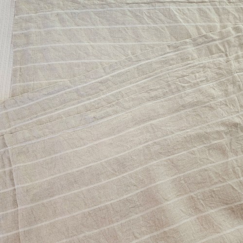 1 Pottery Barn Belgian Flax Linen Stripe King Sham Beige & Ivory 20"×36" Organic - Picture 2 of 4