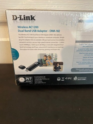 D-Link DWA-182 Adattatore USB Dual Band Wireless USB 3.0 AC1200 Nuovo Sigillato - Foto 5 di 10