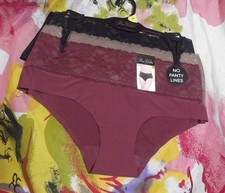 3 NEW PRIMA VALENTINA 77312 BWN/TN NO PANTY LINES LACE PANEL HIPSTER PANTIES M