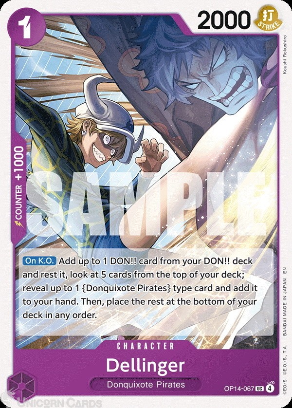 OP14-067 Dellinger : Uncommon English One Piece TCG Card : OP14: The Azure Sea's