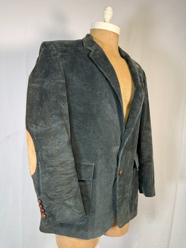Vintage Woolrich Green Corduroy Jacket Elbow Suede Blazer Men's Sz 41R Sz L/XL - Picture 7 of 20