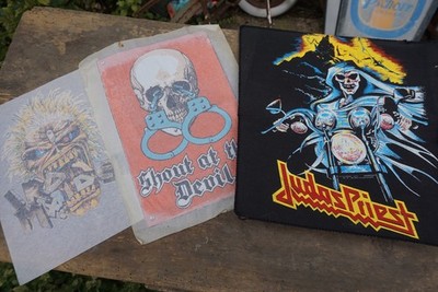 3 x Aufbügler Aufnäher  Heavy Metal  Iron Maiden  Judas Priest 1980er