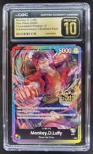 2025 ONE PIECE MONKEY D. LUFFY TOURNAMENT PROMO CGC 10 PRISTINE A PT