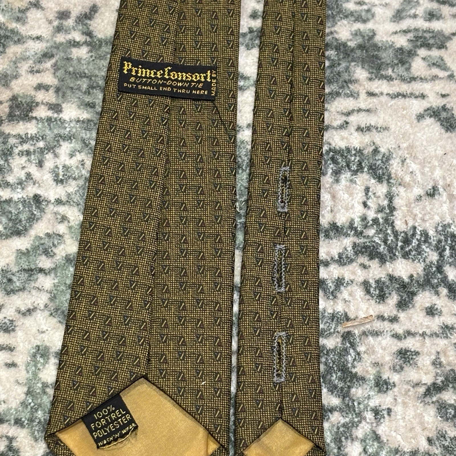 Rare Vintage Prince Consort Button Down Tie Geometric