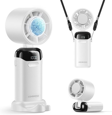 KIMMOO Handheld Portable Turbo Fan with Ice Cooler, Powerful 