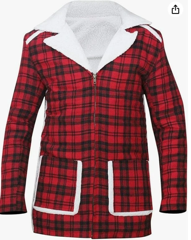 Men's Deadpool Ryan Reynolds Wade Wilson Red Shearling Jacket