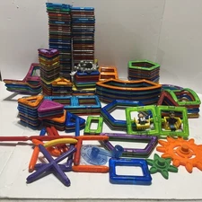 Magformers  Magnetic Building Tiles   345 Piece Lot   Assorted Shapes & Colors