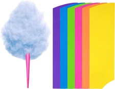 100 Packs Cotton Candy Cones, Cotton Candy Sticks DIY Multicolor Paper Cotton Ca