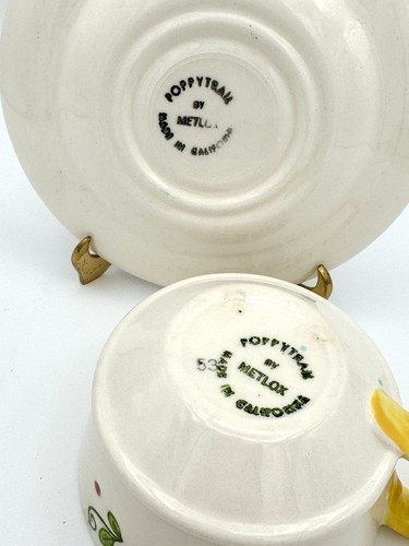 Poppytrail Metlox Happy Time - flache Tasse & Untertasse, 4er Set - Bild 6 von 6