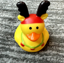 Rubber Duck Yellow Reindeer Decor Christmas Car Home Ornament Holiday Ducky New