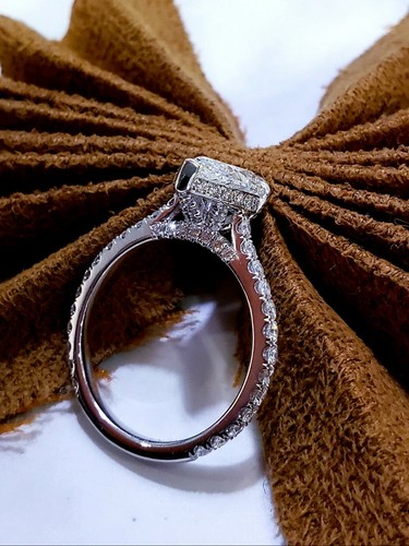 1.80 Ctw Pear Cut Diamond Engagement Ring Under Halo Round Pave G, VS1 14k GIA - Picture 2 of 5