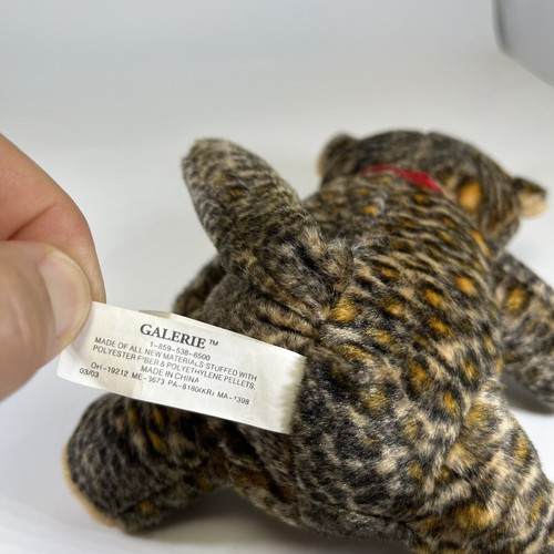 Vtg GALERIE Leopard Plush Cheetah Stuffed Animal 6” 2003 Jungle Cat Collectible - Picture 7 of 10