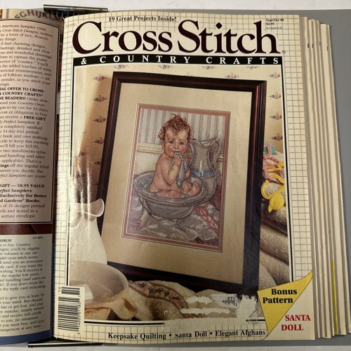 Lot Of 12 Cross Stitch and Country Crafts Magazine 1990 Jan/feb To Nov/dec 1991 - Picture 5 of 14