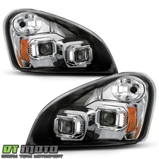 2008-2017 Freightliner Cascadia Halogen Chrome Projector Headlights Headlamps