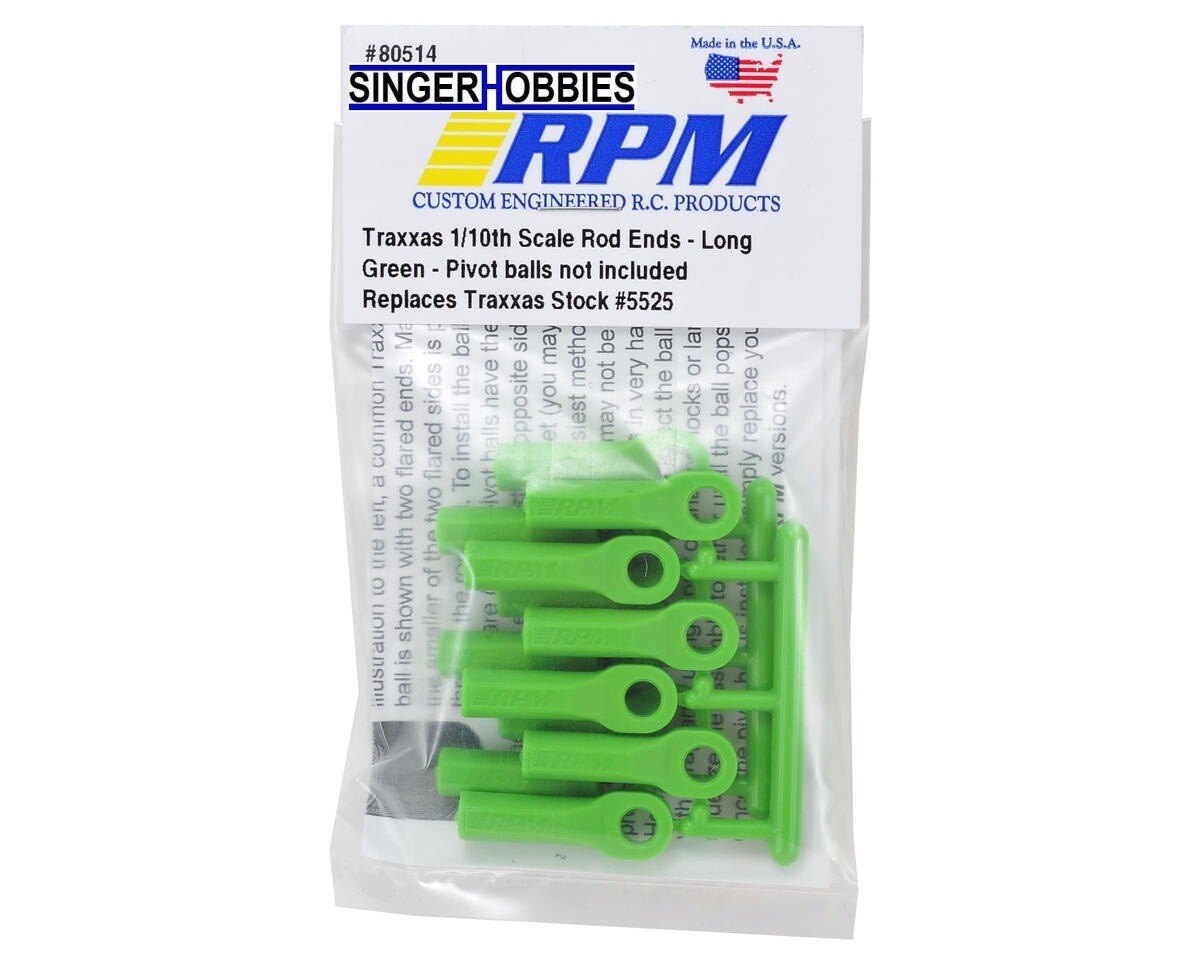 RPM 80514 Long Rod Ends, for Traxxas Slash 4x4, and Rustler 4x4