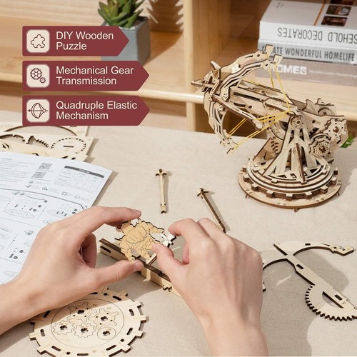 DIY Catapult Mechanical Wooden Model Kit, 3D Puzzle for Adults Teens - Picture 2 of 7