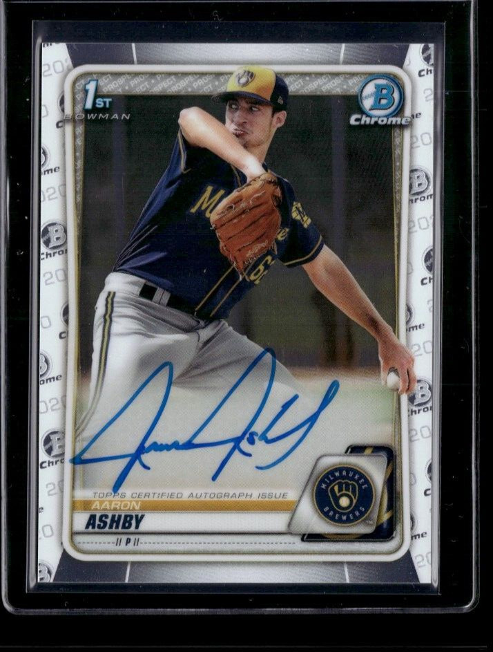 2020 Bowman Chrome Aaron Ashby Auto 1st Brewers