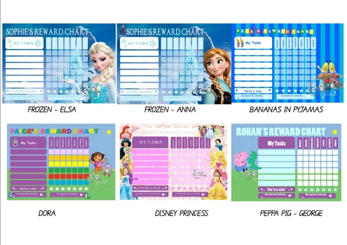 Children's Personalised Reward Chart. Kids behaviour, Chore, Toilet Training NEW - Picture 1 of 12