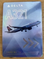 Delta Airlines Pilot Trading Card #58 Airbus A321  Collectible Card