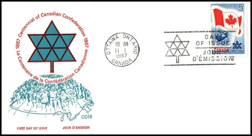 Canada FDC - 1967 - Canadian Centennial Flag, Scott # 453, Cole Unaddressed