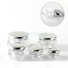 Empty Clear Plastic Cosmetic Makeup Jar Pot Face Cream Storage Container