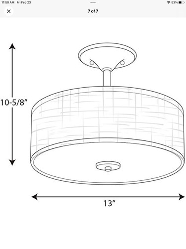 Progress Lighting P3683-2030K9 Inspire LED Semi-Flush Mount Antique Bronze - 第 3/3 張圖片