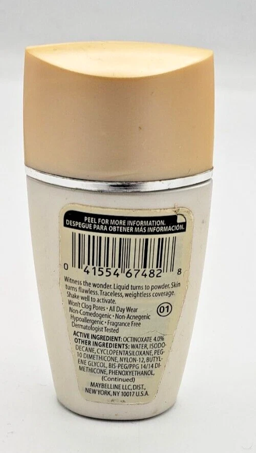 NUEVA BASE LÍQUIDA A POLVO Maybelline Wonder Finish PORCELANA MARFIL Foto 2 de 2