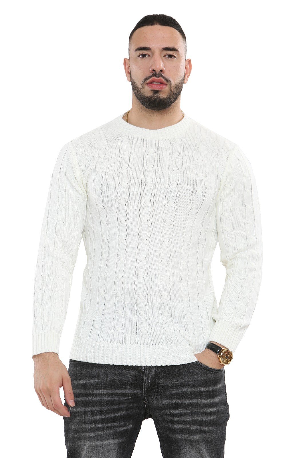 Chunky Cable Knit Pullover Jumper 