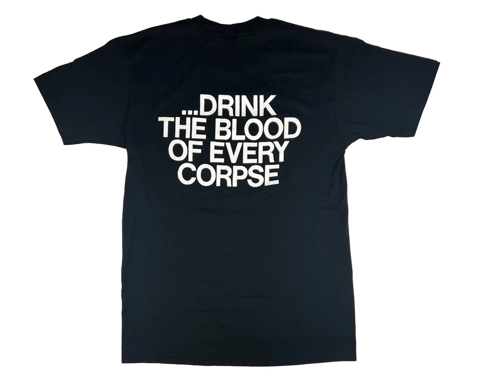 Camiseta Blood Feast "Drink the Blood of Every Corpse" Auténtica 1987 Vintage, M Foto 3 de 4