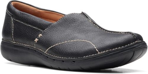 Clarks® Un Loop Stride Loafer in Black Nubuck Leather, Size 9 Wide, New in Box!